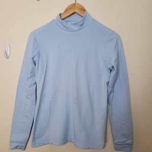 Nike Fit Dry Mock Thermal Fleece Womens Large Light  Blue Long Sleeve Lightly fl